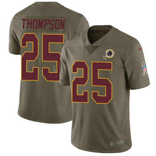 Nike Redskins #25 Chris Thompson Olive Youth Stitched NFL Limited Salute to Service Jersey
